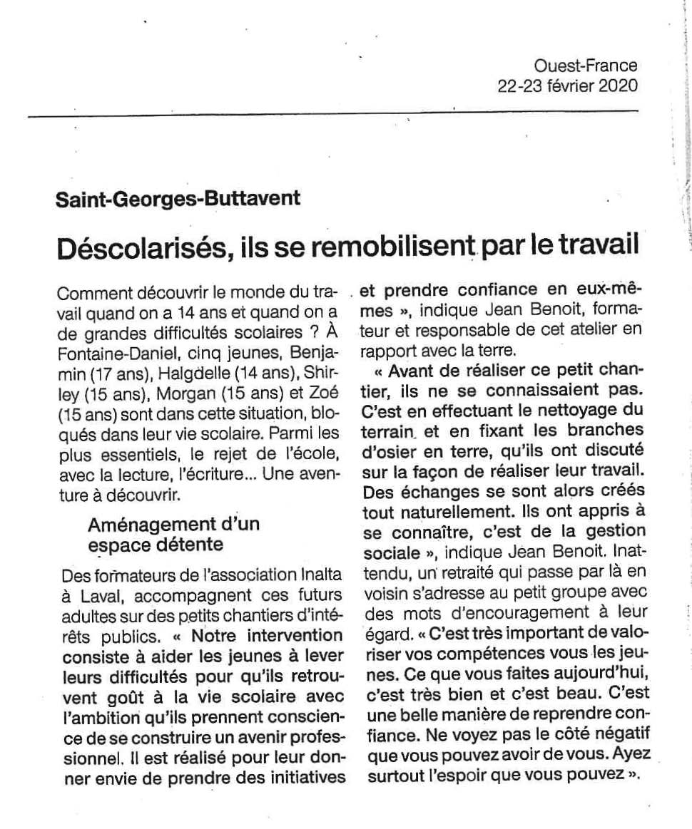 2020.03 article ouest france SAJE
