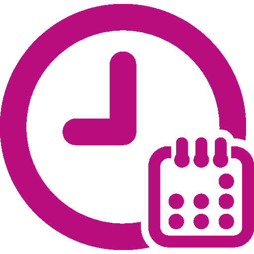 horloge et calendrier rose